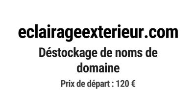 Nom de domaine eclairageexterieur.