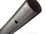 a metal pipe with a hole in it on a white background