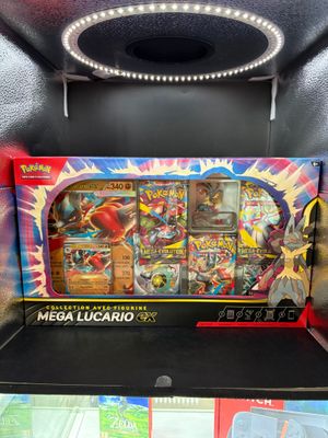 a display case with a bunch of pokemon cards