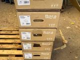 boxes stacked on a pallet in a warehouse area with a carton full of them