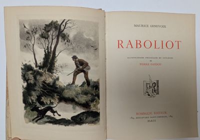 un livre avec l'image d'un homme et d'un chien