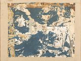 a picture of a piece of torn paper on a wall