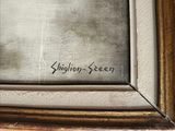 an image of a close up of a painting on a wall