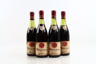 4 bouteilles de MERCUREY 1971 par Michel VIDAL (Neg) .