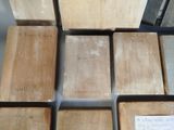 several pieces of wood stacked on top of each other on a table