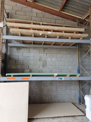 a room that has some shelves in it