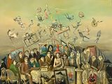 a painting of a group of people sitting around a table