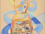 an image of a painting of a chair on a table
