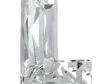 un gros plan d'un diamant taillé en forme de diamant sur fond blanc