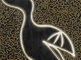une image représentant un tableau d'un oiseau sur un fond noir et doré