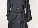 an image of a black coat on a mannequin stand