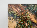 a painting of an apple tree in the middle of a garden