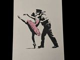 a painting of a man and a woman dancing together