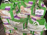 many bags of food sitting on a pallet