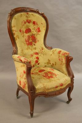 Bergère en acajou. mouluré. Epoque Louis-Philippe.