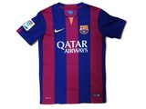 a close up of a soccer shirt with a patch on the chest