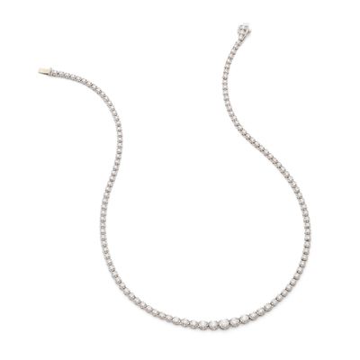 a diamond necklace on a white background