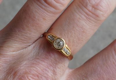 gros plan de la main d'une personne portant une bague