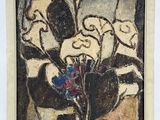une peinture de fleurs dans un vase sur une table