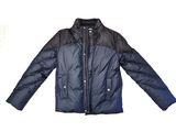 blue and black jacket on a white background with a white background