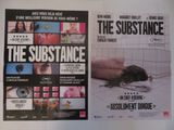 deux affiches de cinéma représentant « The Substance » et « The Substance » accrochées à un mur