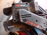 a close up of a pair of skis on a motorbike