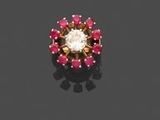 paire de boucles d'oreilles en rubis et diamants