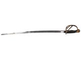 an image of a sword with a wooden handle on a white background