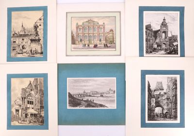 Ensemble de six gravures figurant des monuments architectura…