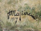 an image of a painting with writing on the side of a wall