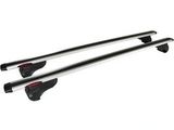 a pair of aluminium roof bars for a car