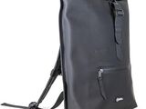 the back of a black backpack with a strap on it