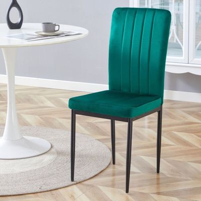 Lot de 6 chaises repas MAGDA en velours vert foncé - 41,5x52…