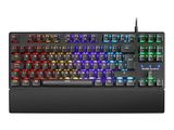 un gros plan d'un clavier sur fond blanc