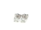 pair of diamond stud earrings on a white background