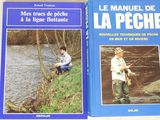 two books on a table with a picture of a man and a boy fishing