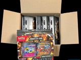 a cardboard box with a bunch of different toys inside of it
