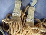 a close up of a rope with a star on it