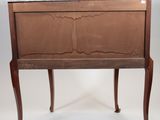 an image of a wooden table with a marble top and legs