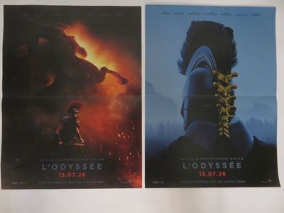 two movie posters of a man and woman on a white background