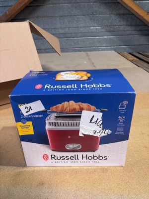 the box of russell hobbss toasters is sitting on the table