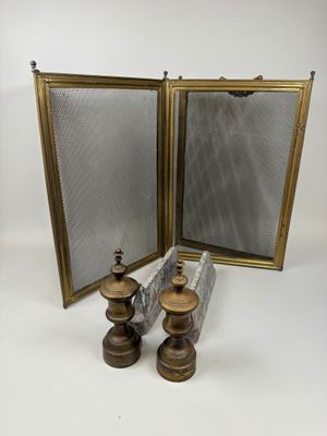 paire de cadres photo anciens en laiton avec vitres