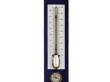 a close up of a thermometer on a white background