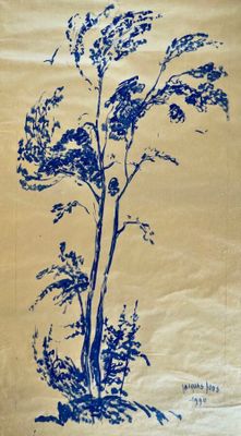 Jacques JOOS (1945-2021), "L'arbre bleu", 1990, gouache sur …
