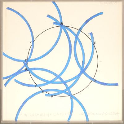 a picture of a picture of a circle with blue tape on it