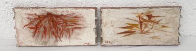 peinture représentant une paire de tableaux représentant des plantes accrochés au mur