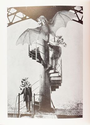 un livre sur lequel figure l'image d'un homme et d'une chauve-souris
