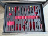 many different types of knives in a black box