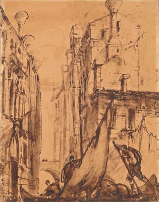 André Maire (1888-1984) Vue de Venise 1925 Encre et lavis su…