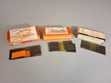 four different types of business cards on a table